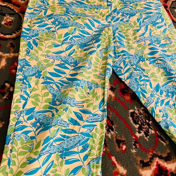 Lilly Pulitzer Blue and Green Patterned Capris - Picture 4 of 6